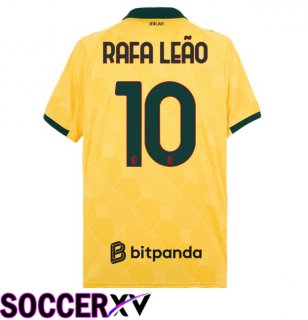 AC Milan (Rafa Leão 10) Third Soccer Jersey Yellow 2025/2026