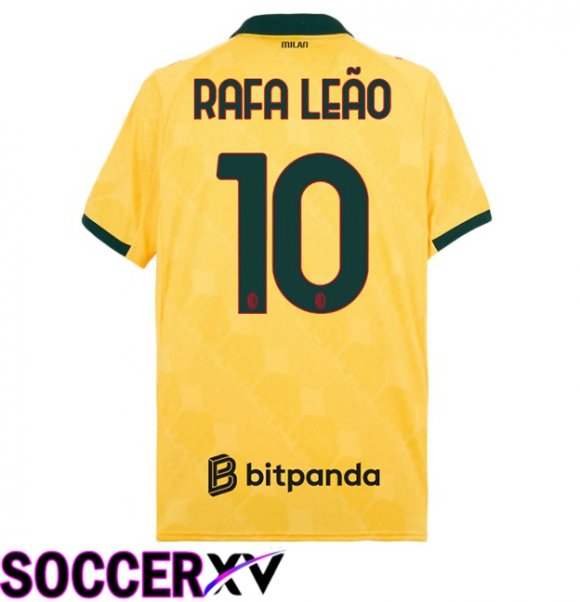AC Milan (Rafa Leão 10) Third Soccer Jersey Yellow 2025/2026