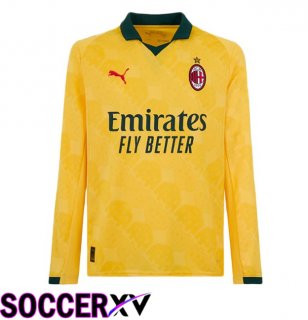 AC Milan Third Soccer Jersey Long sleeve Yellow 2025/2026