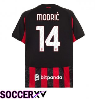 AC Milan (Modrić 14) Home Soccer Jersey Red Black 2025/2026