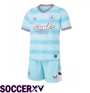 Burnley Kids Away Soccer Jersey Blue 2025/2026