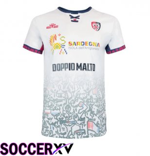 Cagliari Calcio Away Soccer Jersey White 2025/2026