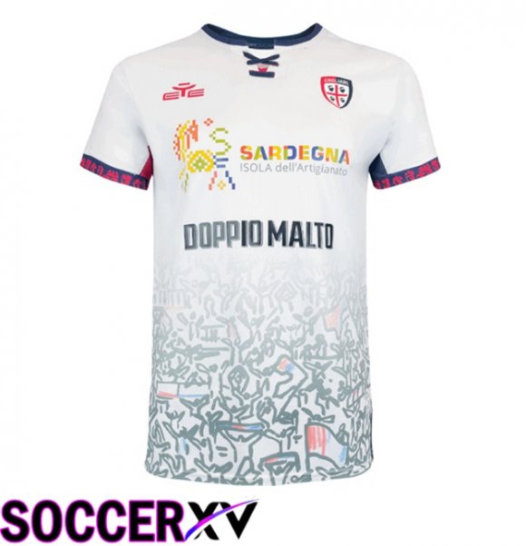 Cagliari Calcio Away Soccer Jersey White 2025/2026