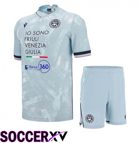 Udinese Calcio Kids Away Soccer Jersey Blue 2025/2026