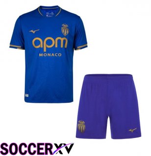 AS Monaco Kids Away Soccer Jersey Blue 2025/2026