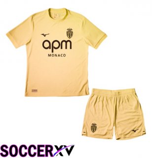 AS Monaco Kids Third Soccer Jersey Yellow 2025/2026