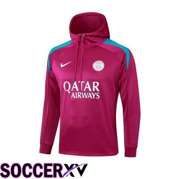 Paris PSG Training Sweatshirt Hoodie Red 2024/2025