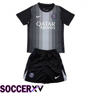 Paris PSG Kids Goalkeeper Soccer Jersey Black 2025/2026