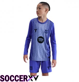 FC Barcelona Kids Goalkeeper Soccer Jersey Long sleeve Purple 2025/2026