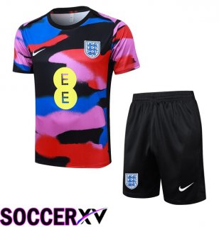 England kit Training T Shirt + Shorts Blue Red Black 2025/2026