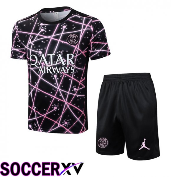 Jordan Paris PSG kit Training T Shirt + Shorts Black 2025/2026