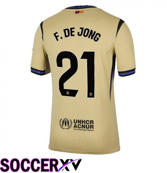 FC Barcelona (F. DE JONG 21) Away Soccer Jersey Yellow 2025/2026