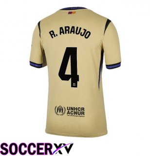 FC Barcelona (R. ARAUJO 4) Away Soccer Jersey Yellow 2025/2026