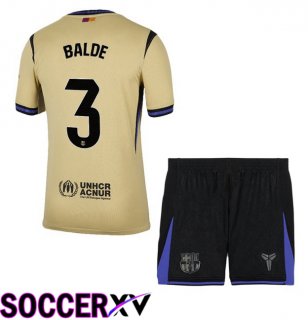 FC Barcelona (BALDE 3) Kids Away Soccer Jersey Yellow 2025/2026