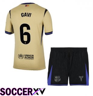 FC Barcelona (GAVI 6) Kids Away Soccer Jersey Yellow 2025/2026