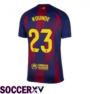 FC Barcelona (KOUNDE 23) Home Soccer Jersey Blue Red 2025/2026