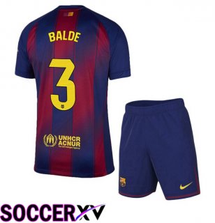 FC Barcelona (BALDE 3) Kids Home Soccer Jersey Blue Red 2025/2026