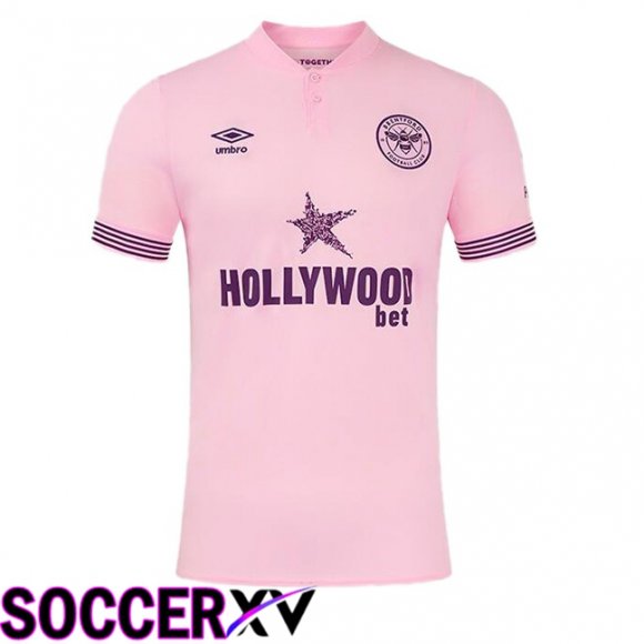 Brentford FC Away Soccer Jersey Pink 2024/2025