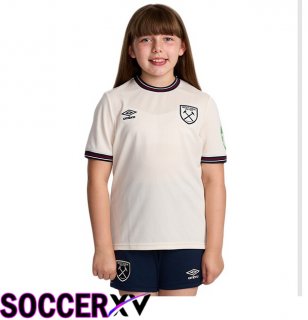 West Ham United Kids Away Soccer Jersey White 2025/2026