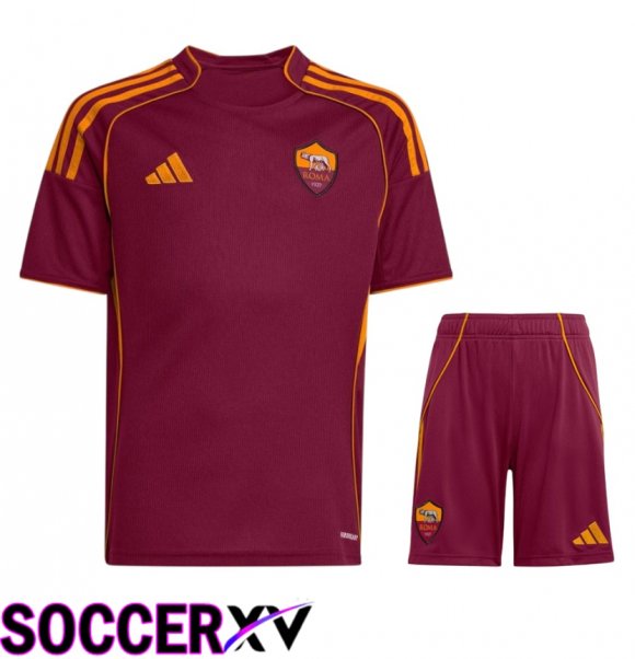 AS Rome Home kit Soccer Jersey + Shorts 2025/2026