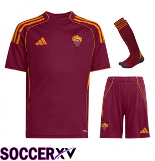 AS Rome Home kit Soccer Jersey (Shorts + Socks) 2025/2026