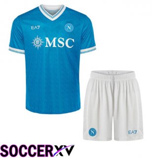 SSC Napoli Kids Home Soccer Jersey Blue 2025/2026