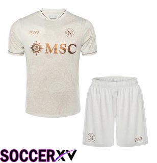 SSC Napoli Kids Away Soccer Jersey White 2025/2026