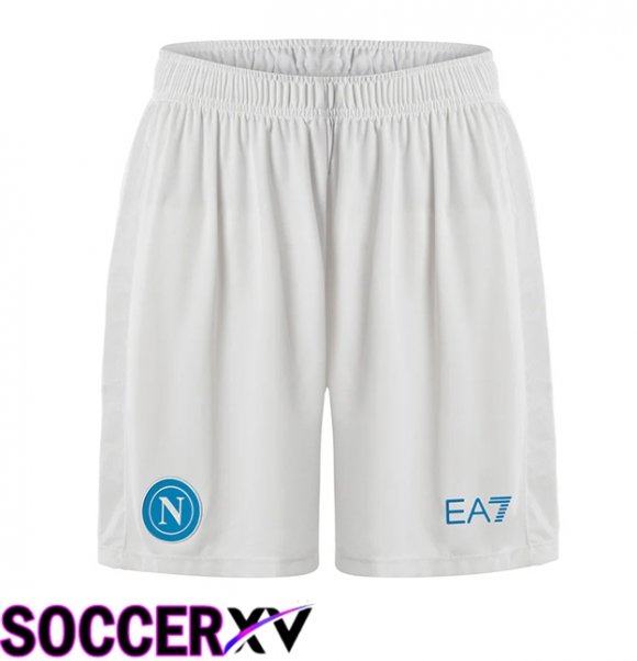 SSC Napoli Home Soccer Shorts White 2025/2026
