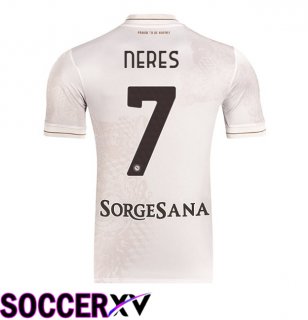 SSC Napoli (David Neres 7) Away Soccer Jersey White 2025/2026