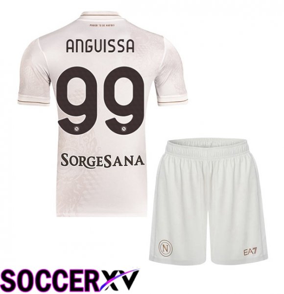 SSC Napoli (André-Frank Anguissa 99) Kids Away Soccer Jersey White 2025/2026