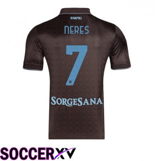 SSC Napoli (David Neres 7) Third Soccer Jersey Brown 2025/2026