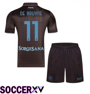 SSC Napoli (Kevin De Bruyne 11) Kids Third Soccer Jersey Brown 2025/2026