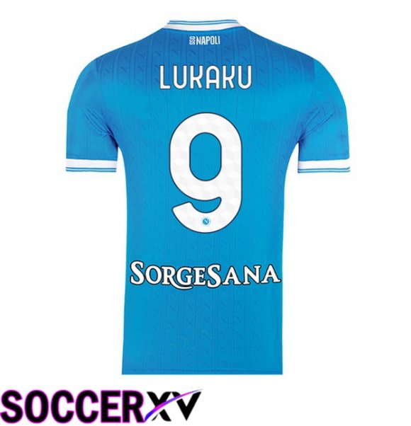 SSC Napoli (Romelu Lukaku 9) Home Soccer Jersey Blue 2025/2026