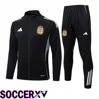 Ensemble Veste Survetement de Foot Argentine Noir 2025/2026