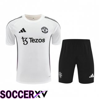 Ensemble Training T-Shirts Manchester United + Shorts Blanc 2025/2026