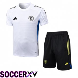 Ensemble Training T-Shirts Manchester United + Shorts Blanc 2025/2026