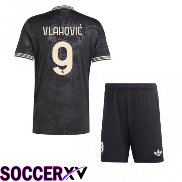 Maillot de Foot Juventus (VLAHOVIĆ 9) Enfant Third Noir 2025/2026