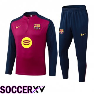 Ensemble Survetement de Foot FC Barcelone Rouge Bleu Royal 2025/2026