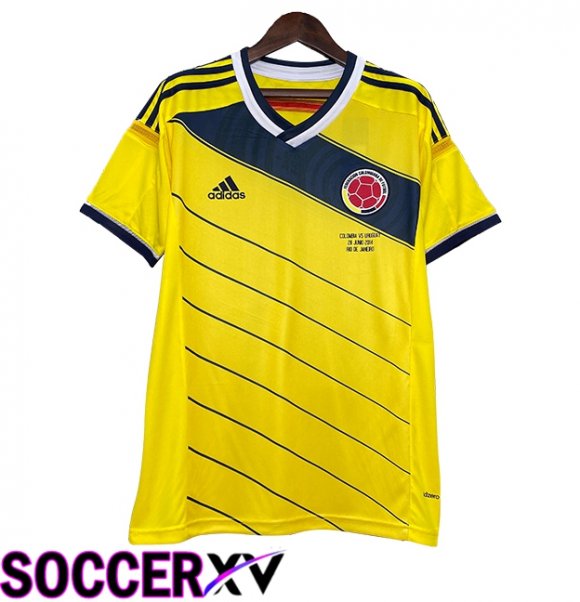 Colombia Retro Home Soccer Jersey 2014