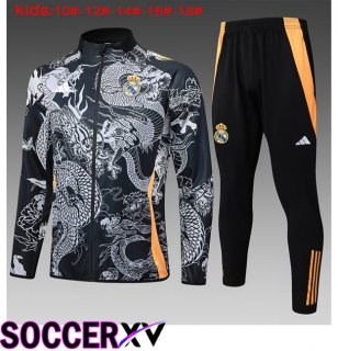 Real Madrid Kids kit Training Jacket Suit Black 2024/2025