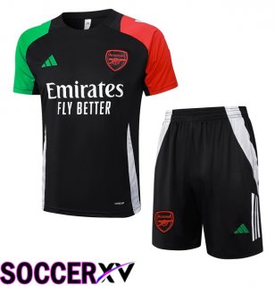 Arsenal kit Training T Shirt + Shorts Black Red Green 2024/2025