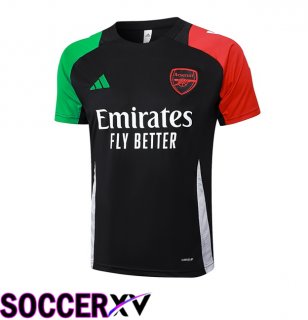 Arsenal Black Training T Shirt Red Green 2024/2025