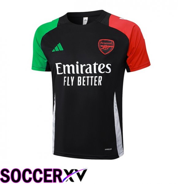 Arsenal Black Training T Shirt Red Green 2024/2025