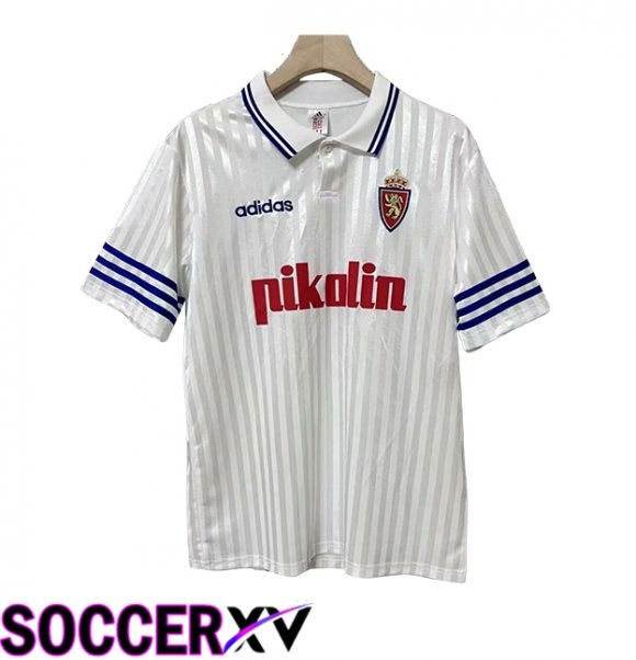 Real Zaragoza Retro Home Soccer Jersey 1995/1996