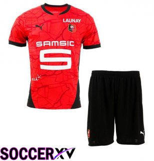 Stade Rennais Kids Home Soccer Jersey Red 2024/2025
