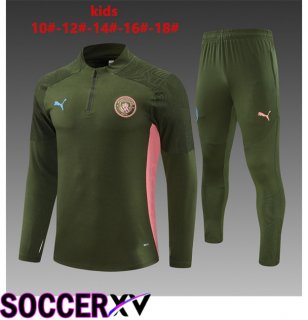 Manchester City Kids kit Training Tracksuit Green 2024/2025