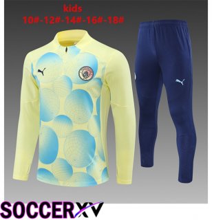 Manchester City Kids kit Training Tracksuit Yellow 2024/2025