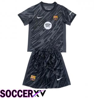 Barcelona Kids Goalkeeper Soccer Jersey Black 2024/2025