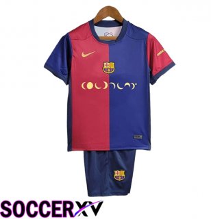 Barcelona Kids x coldplay Home Soccer Jersey 2024/2025