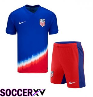 USA Kids Away Soccer Jersey Blue 2024/2025